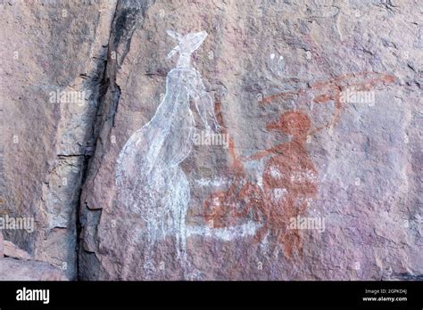 Aboriginal cave and rock art paintings in Kakadu National Park, Northern Territory, Australia ...