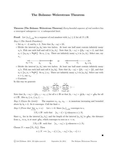 The Bolzano–Weierstrass Theorem