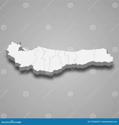 3d Isometric Map of Atlantida is a Province of Honduras Stock Vector ...