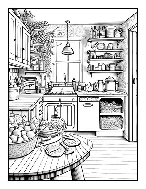 Cozy Kitchen Coloring Book (Amazing Cozy Kitchen) | Coloring books ...