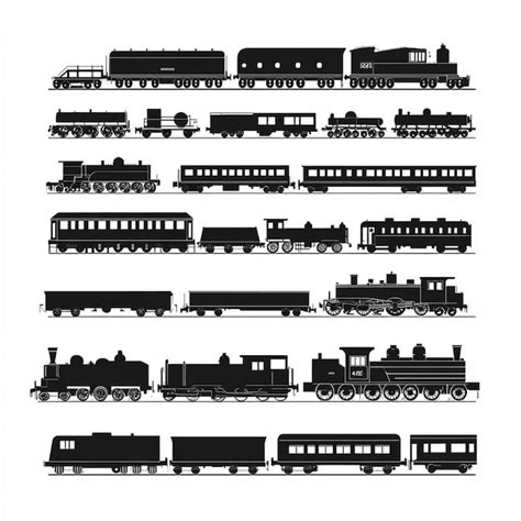 Silhouettes Of Different Types Of Trains | Premium AI-generated vector