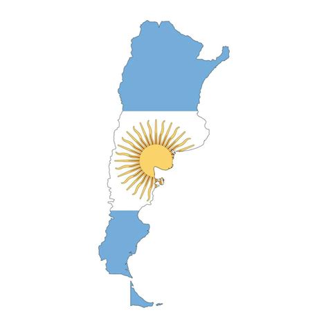 Argentina map silhouette with flag isolated on white background ...