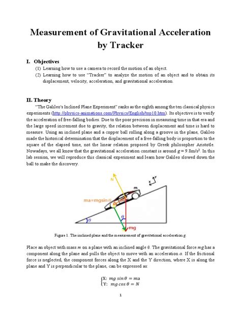 Measurement of Gravitational Acceleration by Tracker - 202209 | PDF | Acceleration | Force