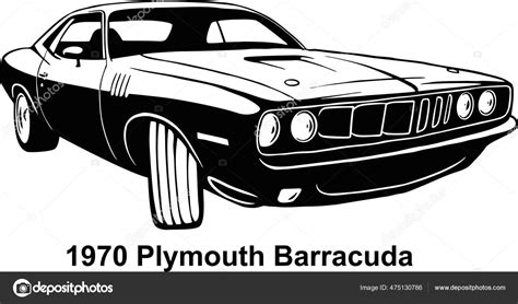 Muscle car - Old USA Classic Car, 1970s, Muscle car Stencil - Vector ...