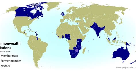 What Are the Commonwealth Countries? Map of the Commonwealth of Nations ...