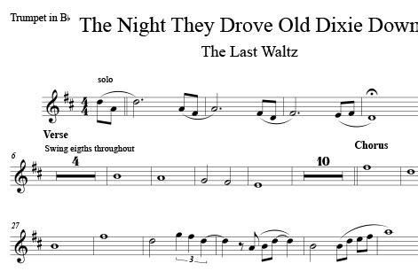 Night They Drove Old Dixie Down | Top 40 Horn Charts