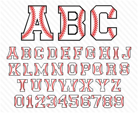 Baseball Font Svg Baseball Font With Stitch Baseball Stitch - Etsy