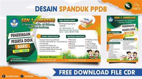 DOWNLOAD DESAIN SPANDUK PPDB 2023 CORELDRAW ( FREE CDR ) - Nur Designs - YouTube