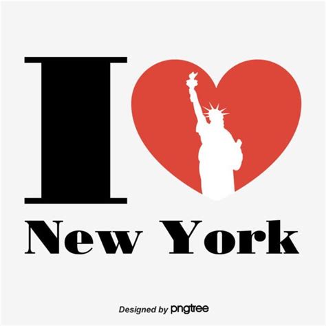 i love new york with the statue of liberty in the center and red heart above it