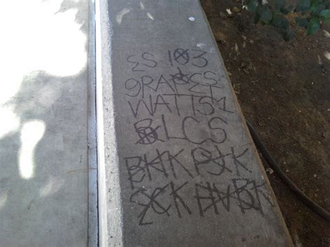 crip gangs graffiti: grape street Watts ( baby loc crip )