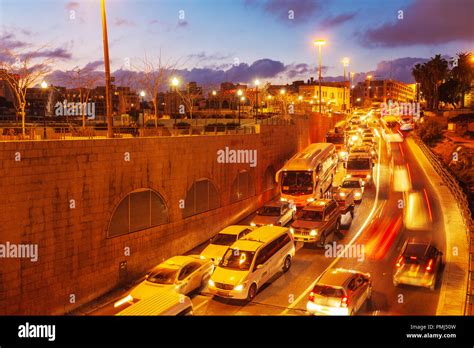 Walls of Ancient City at Night, Jerusalem, Israel Stock Photo - Alamy