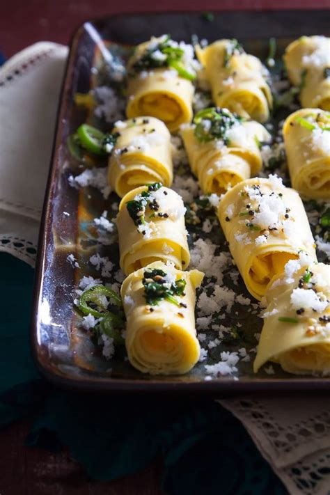 Spicy Garbanzo Bean Flour Rolls (Khandvi) - Indiaphile