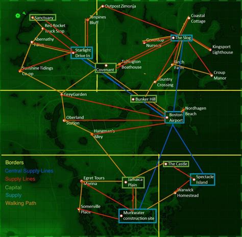 I made a settlement map for survival mode. The commonwealth is relatively safe with the ...