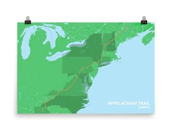 Appalachian Trail Map Framed - Etsy
