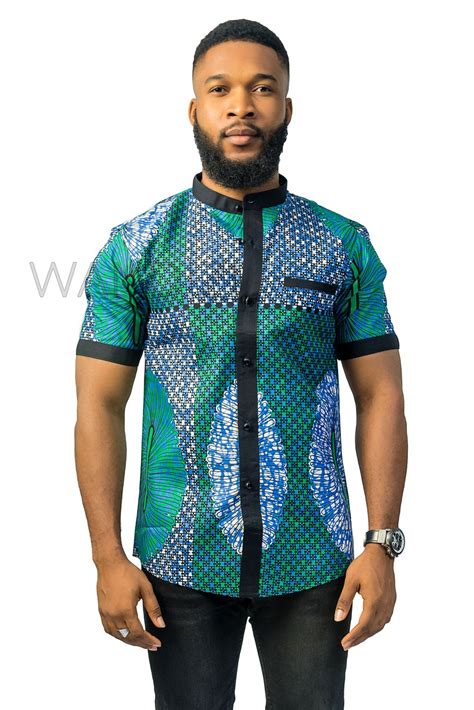 Colourful Ankara Shirt, African Men Clothing, African Mens Wear, Ankara ...