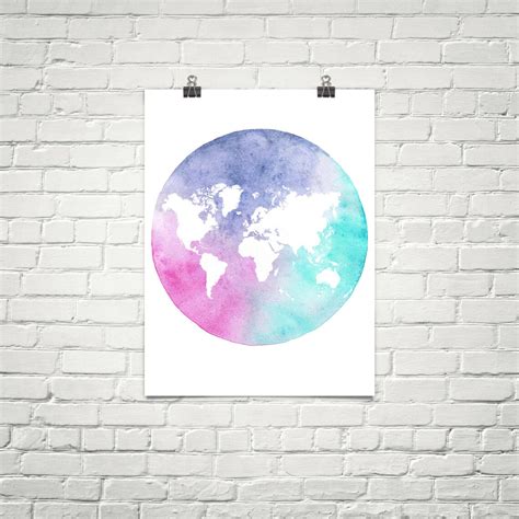 Colorful Map Poster. Map of the World. Map Art. World Map Wall - Etsy