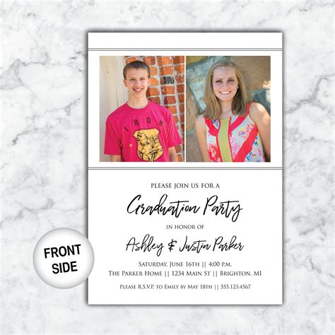 "GRADUATION PARTY INVITATIONS - 5x7 - - - Coordinating pieces listed below - - - TWO OPTIONS ...