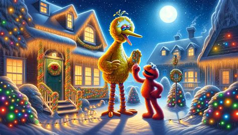 Request - Big Bird and Elmo decorating for X-mas by Spekpurr on DeviantArt