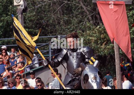 Jousting. "Knights" playing during a renaissance fair outside Kansas ...