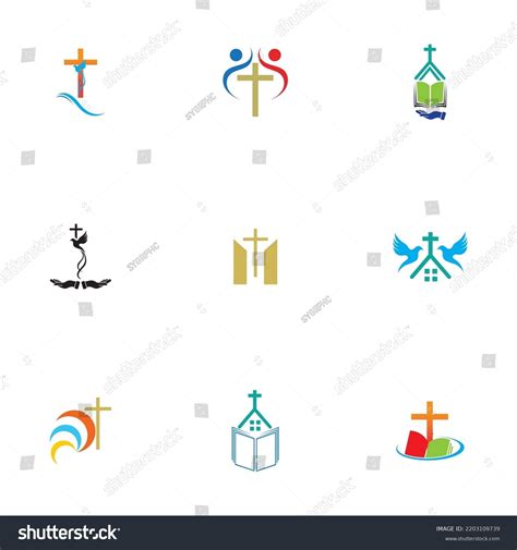 Church Logo Set Vector Illustration Design Stock Vector (Royalty Free ...