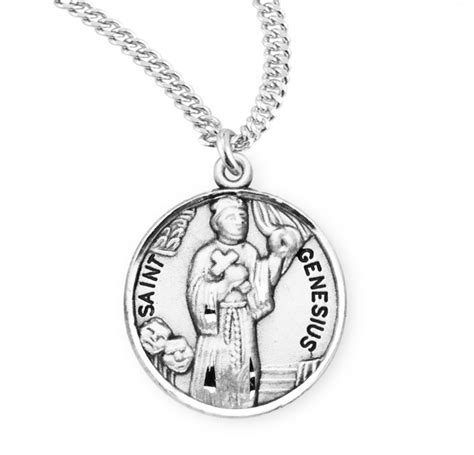 Saint Genesius Sterling Silver Patron Saint Medal - Prospect Hill Co.