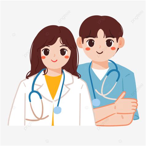 Enfermera Y Doctor De Dibujos Animados Lindo PNG ,dibujos Médico, Enfermero, Pegatina PNG y ...