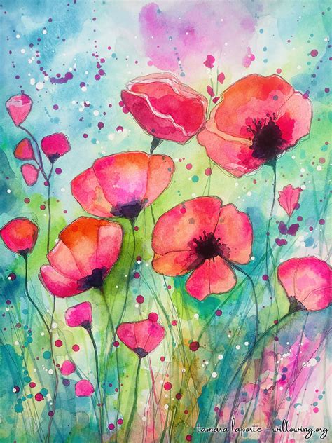 Poppies - Original Painting - Willowing Arts