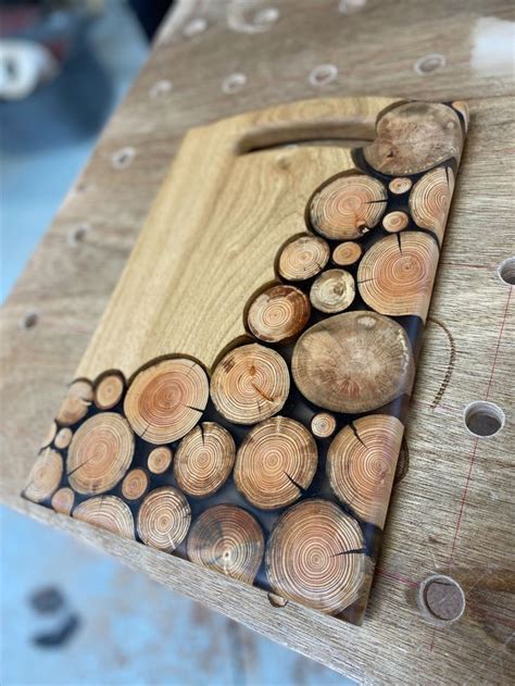 Bespoke English Oak and Resin Chopping Board | Wood art, Wood shop ...