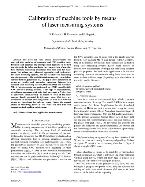 (PDF) Calibration of machine tools by means of laser measuring systems