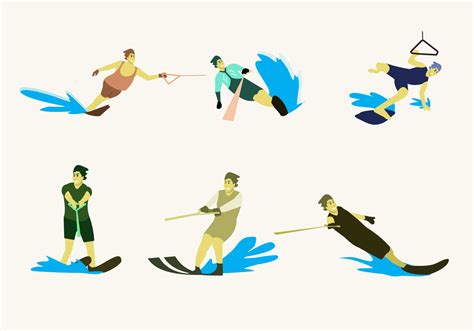 Water Skiing Illustration Vector 105906 Vector Art at Vecteezy