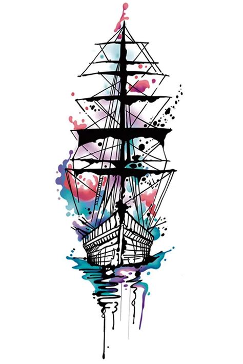 Galleon Sailing Ship at Anchor – Quick Temporary Tattoos