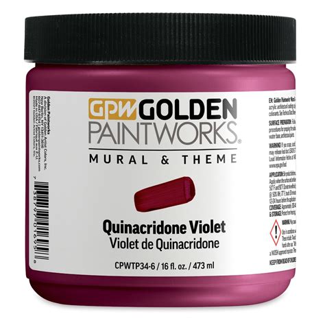 Golden Paintworks Mural and Theme Acrylic Paint - Quinacridone Violet, 16 oz, Jar | Michaels