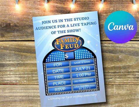 Family Feud Invitation, Canva Template, 5x7, Invitation and RSVP ...