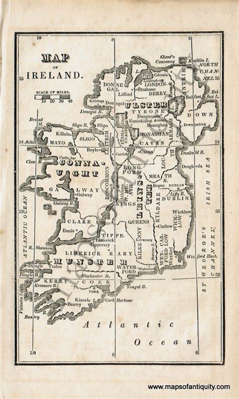 This tiny 1830 Map of Ireland was originally part of a Boston School ...