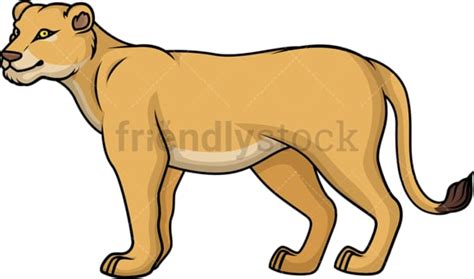 Female Lion Cartoon Clipart Vector - FriendlyStock