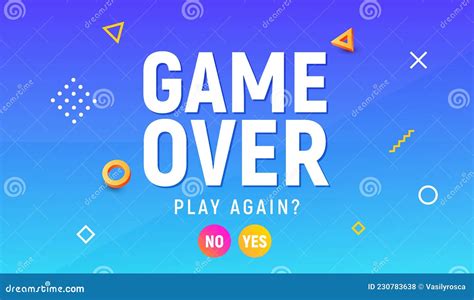 Game Over Vector Video Game Screen Background. Geometric Game Over Design Banner Stock Vector ...