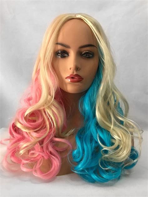 2019 Middle Part Long Colorful Rainbow Wavy Party Cosplay Synthetic Wig | Rosegal.com