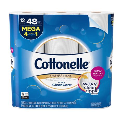 Cottonelle Ultra CleanCare Toilet Paper – 12 Mega Rolls – BrickSeek