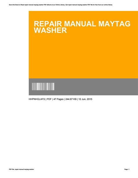 Repair manual maytag washer by Delma - Issuu