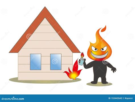 Beware Of Fire - Housing And Arsonist With A Lighter Vector ...