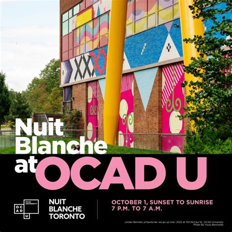 OCAD University on LinkedIn: Join us at OCAD University on October 1 for Toronto's Nuit Blanche