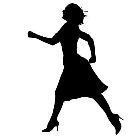 Running Woman Silhouette Free Stock Photo - Public Domain Pictures