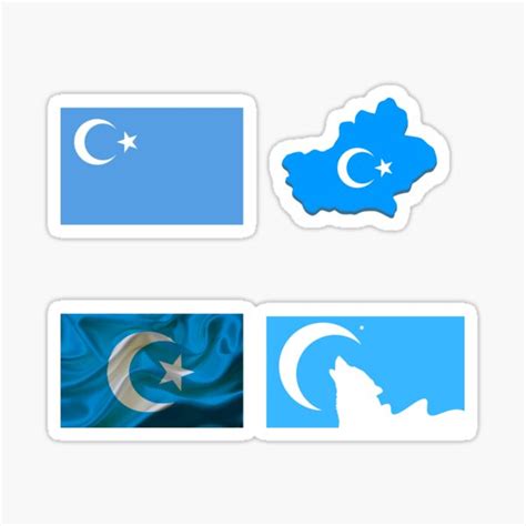 "East Turkestan Flag; Uyghurs" Sticker for Sale by CoolDesignUSA ...