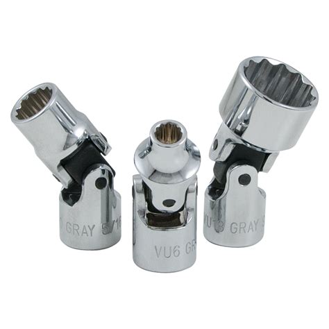 1/4" Dr. 10 Piece 12 Point Standard SAE Universal Joint Socket Set – Gray Tools Online Store