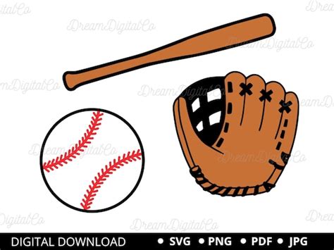 Baseball SVG Baseball Bat Baseball Glove Vector Cut File for - Etsy