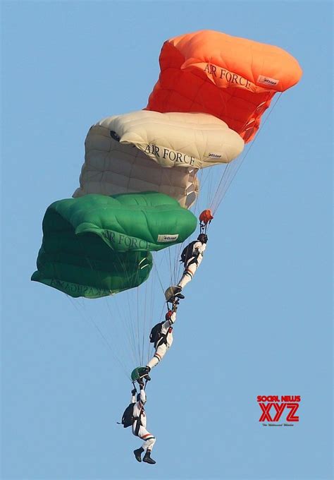 Hyderabad:Members of Indian Air Force skydiving team 'Akash Ganga' perform. #Gallery - Social ...