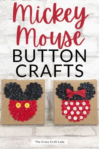 Mickey Mouse Button Art - Disney Wall Decor - The Crazy Craft Lady