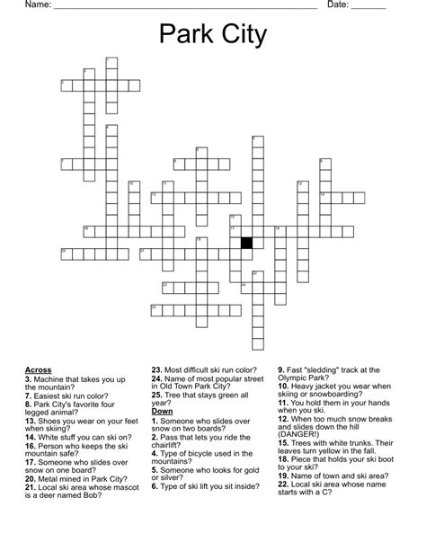 Park City Crossword - WordMint