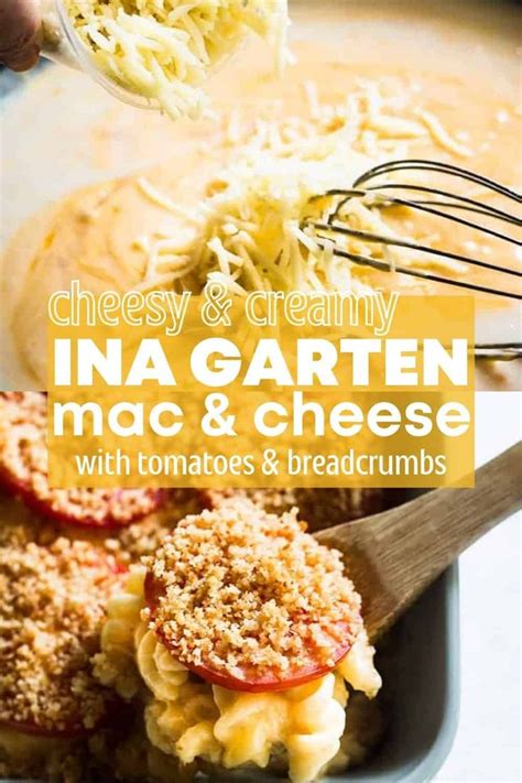 cheesey and creamy ina garten mac & cheese with tomatoes and breadcrumbs