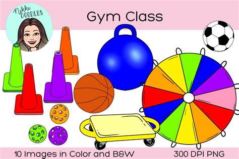 Gym Class Clip Art, P.E. Digital Stickers, Physical Ed. (621734 ...